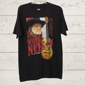 Willie Nelson Black T-Shirt Live 2014 Concert Sz M Unisex